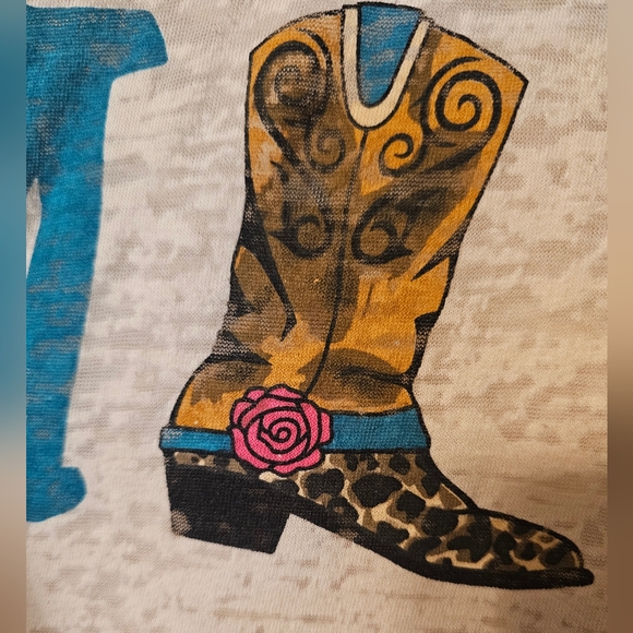 Upcycled Leopard Print COWGIRL kimono Concert/festival T-shirt - Picture 3 of 7